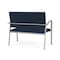 Lesro Newport 2 Seat Tandem Seating Metal Frame No Center Arms, Silver, RF Blueberry Back, MD Ink Seat NP1501 - alternate 2